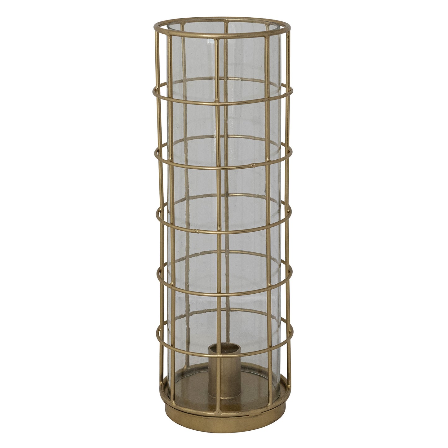Gold Glass Hurricane Taper Holder