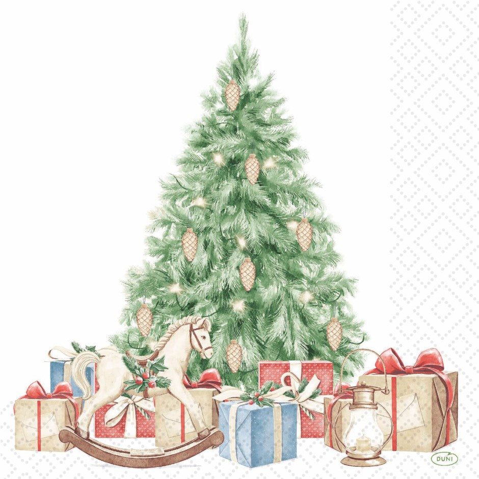 Tree & Gifts Dinner Napkin
