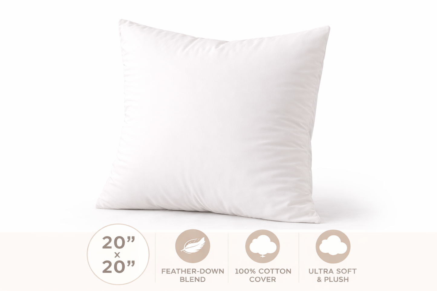 20x20 Ruffle Stripe Pillow, Fawn Cover Only
