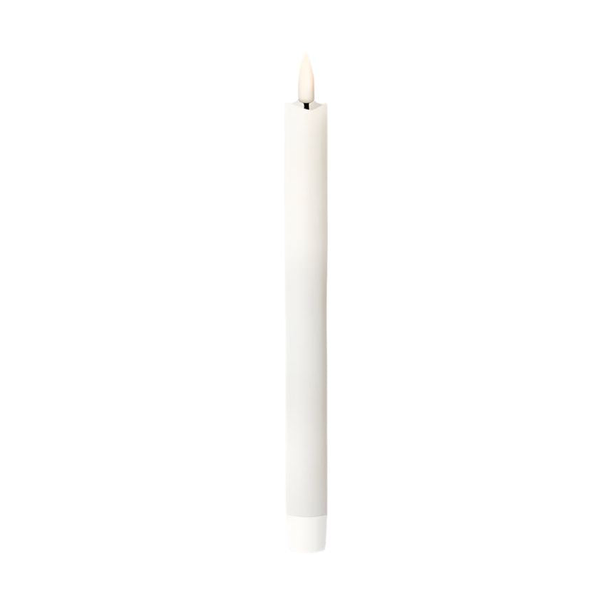LED Taper Candle-9.5"H Off White S/2