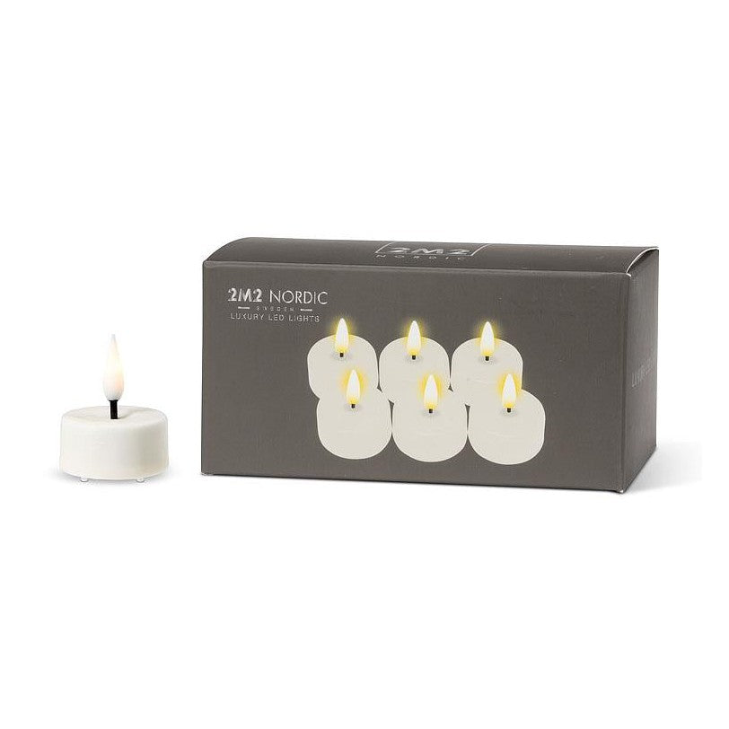 LED Tealight-1.5"H Set Of 6 Sand