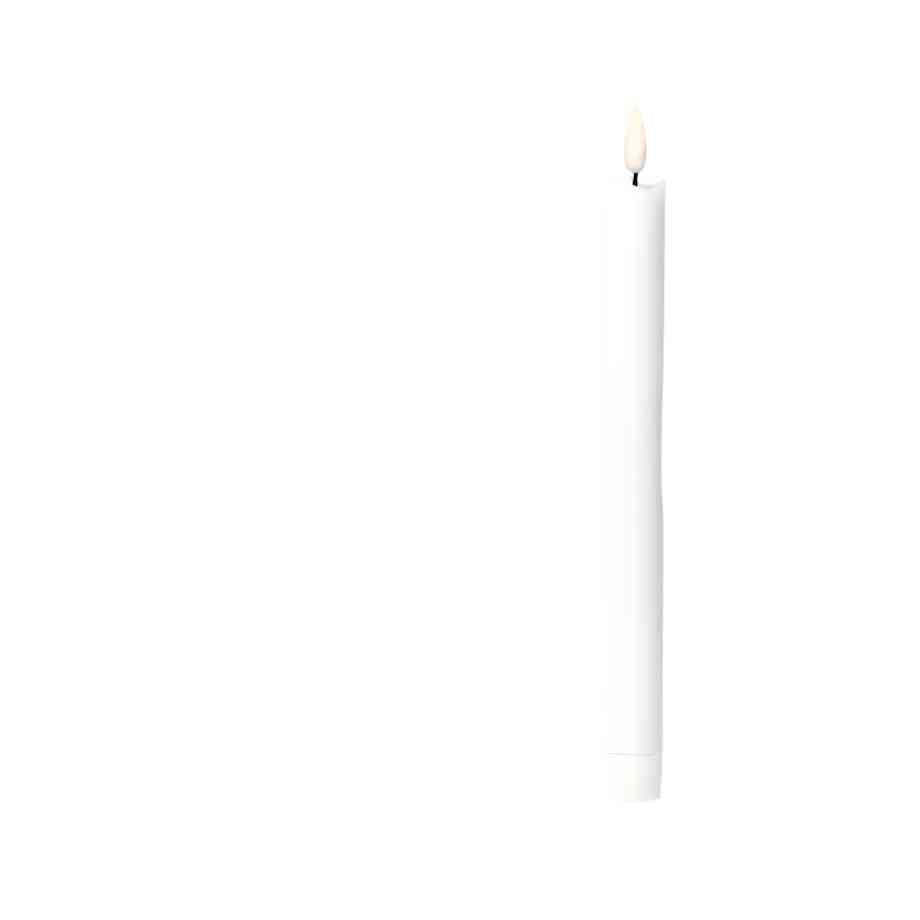 LED Taper Candle-9.5"H White S/2