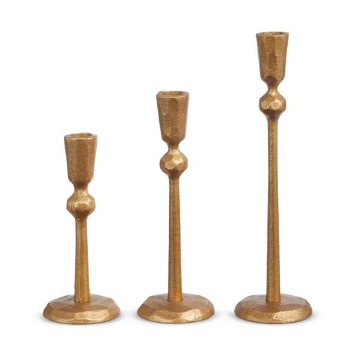 Hammered Gold Candle Stick Set