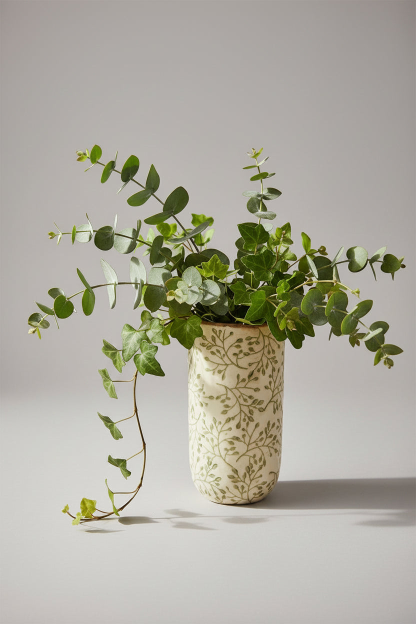 Taupe Floral Vase