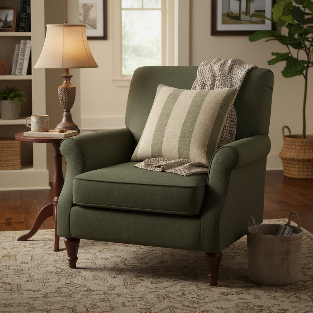 Penstone Stripe Pillow, Green