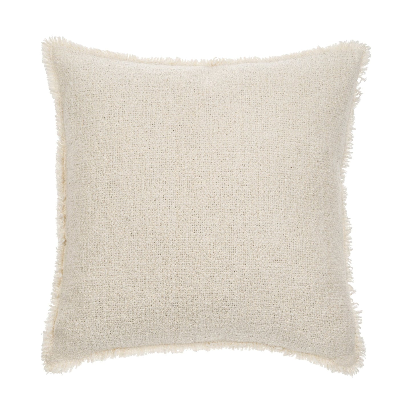 Fringed Boucle Pillow, Off White