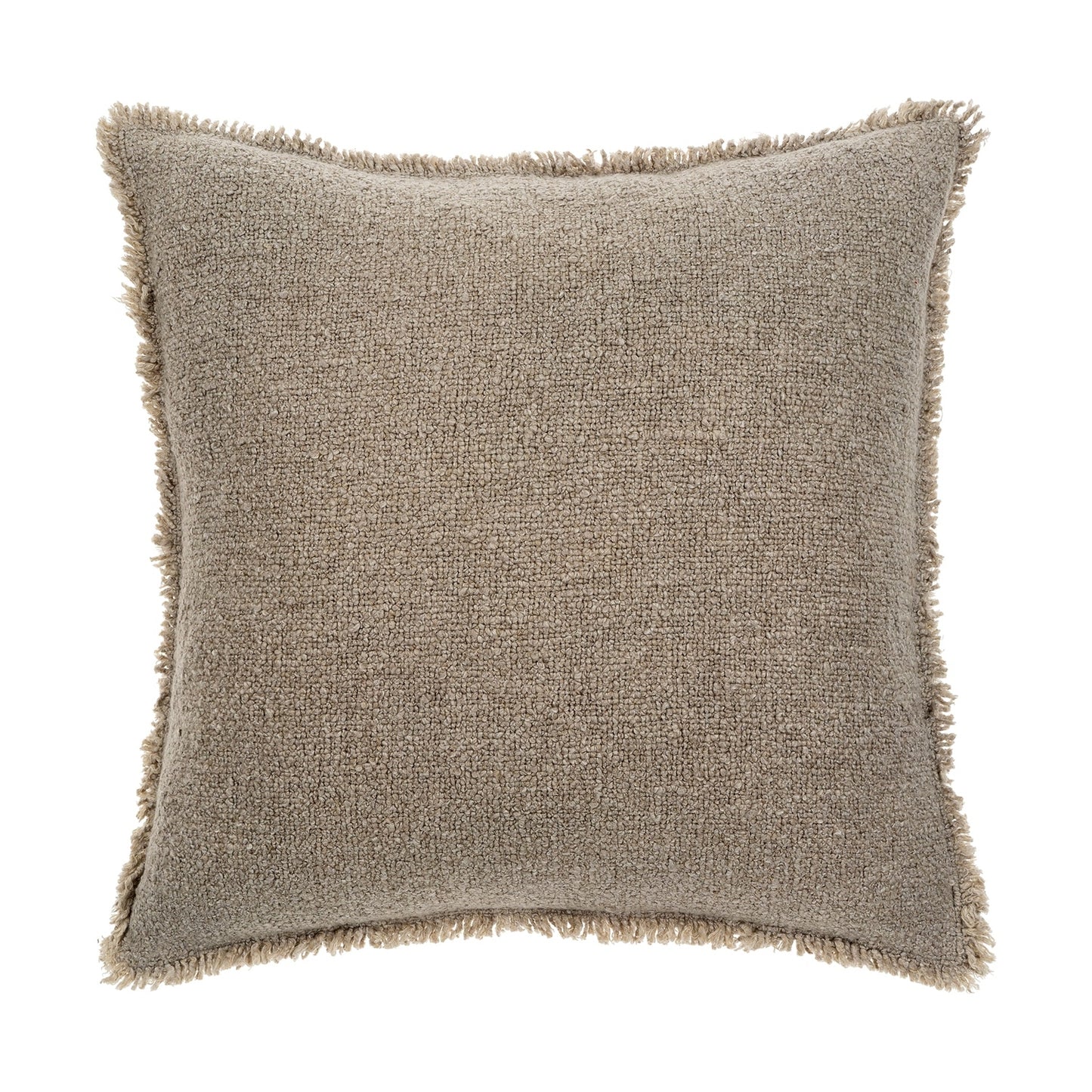Fringed Boucle Pillow, Taupe