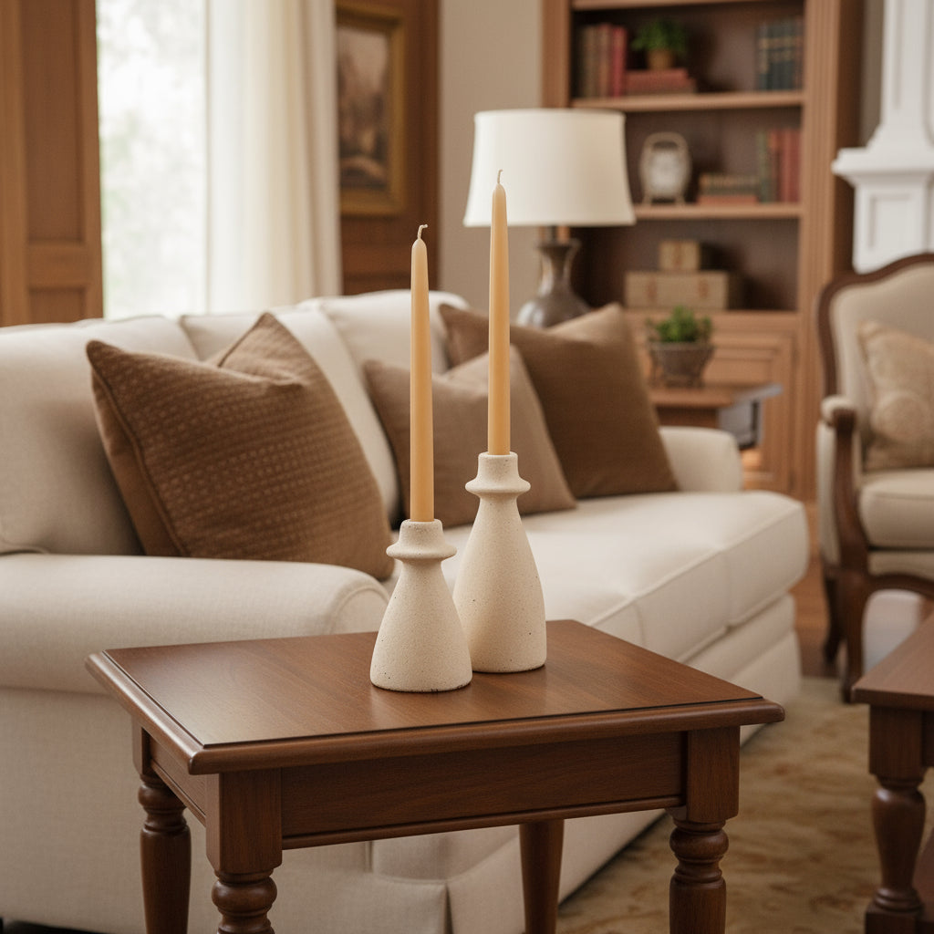 Arta Terracotta Candle Holder S, White