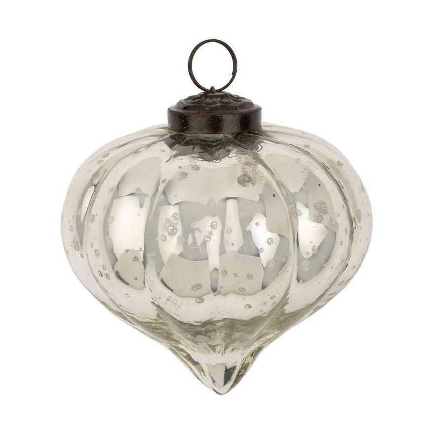Silver Frost Holiday Onion Ornament