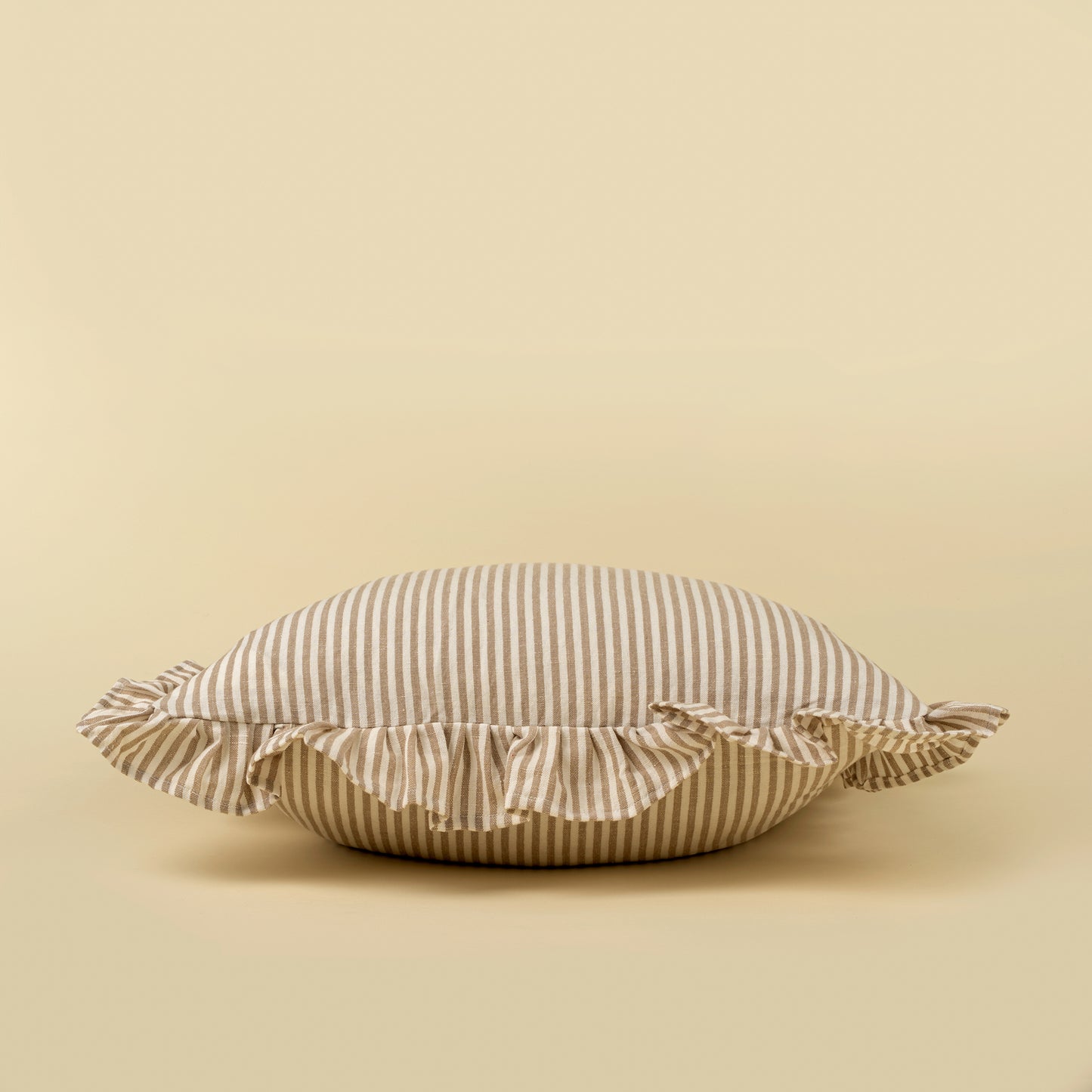 20x20 Ruffle Stripe Pillow, Beige