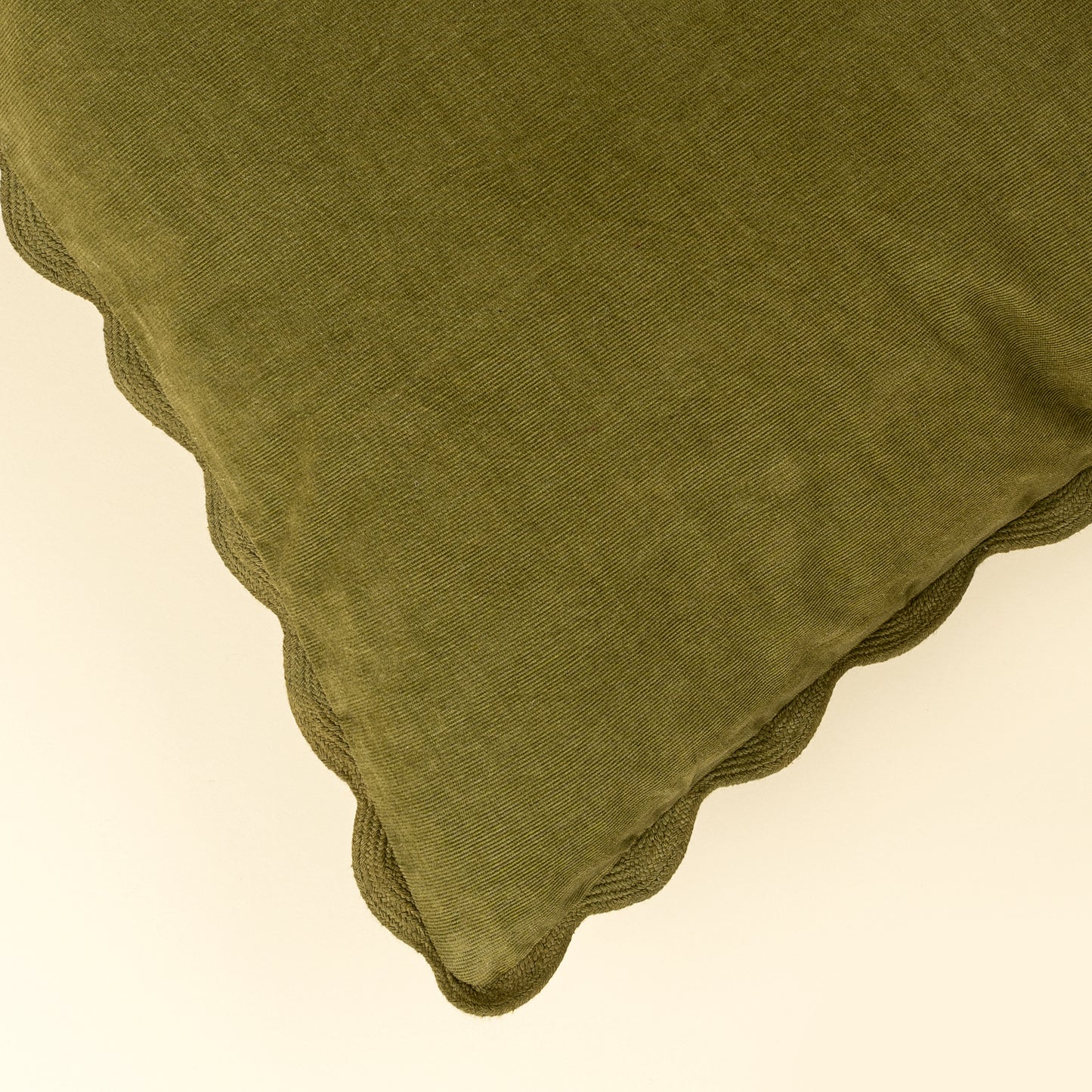 20x20 Corduroy Scallop Pillow, Moss