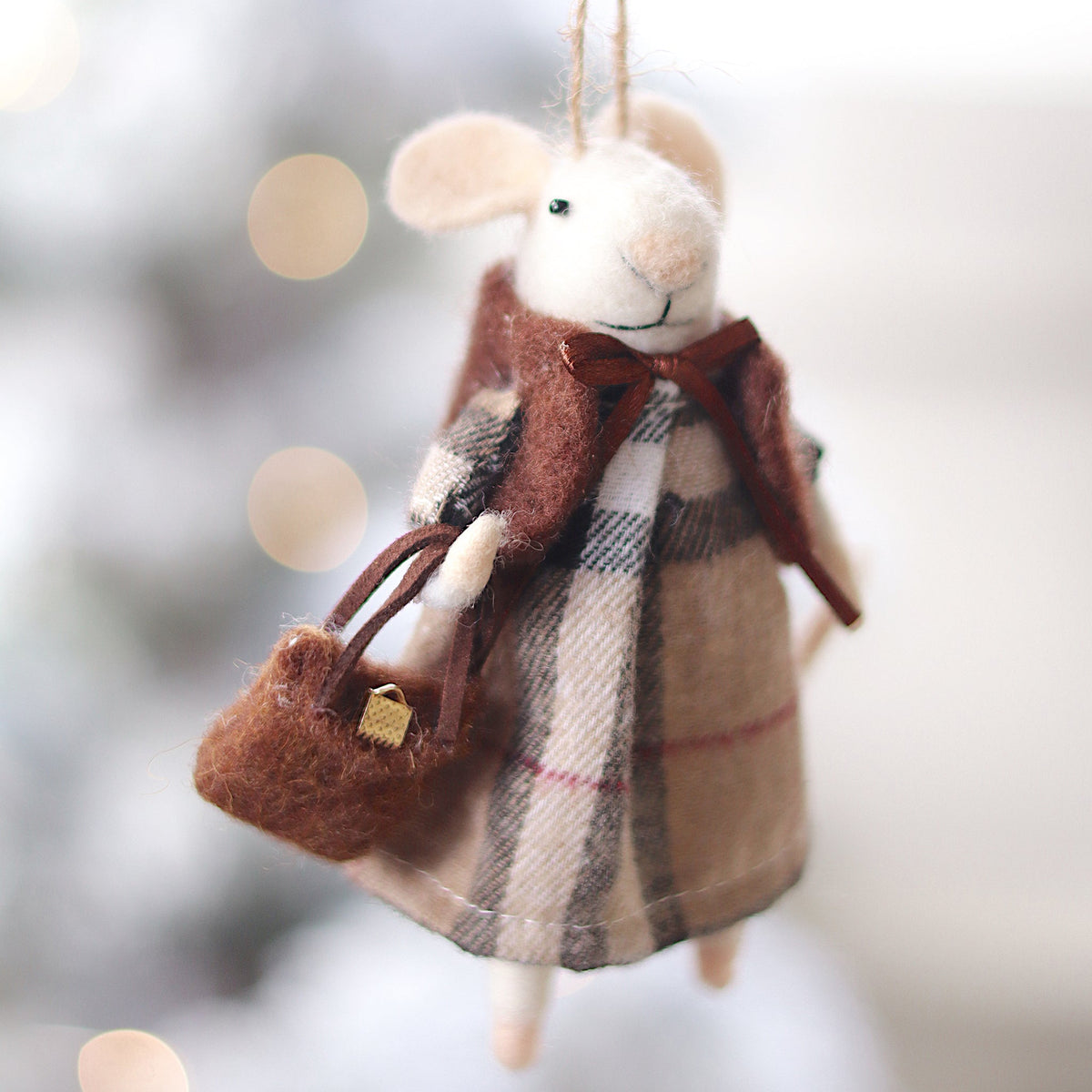 Tartan Tessa Mouse Holiday Ornament