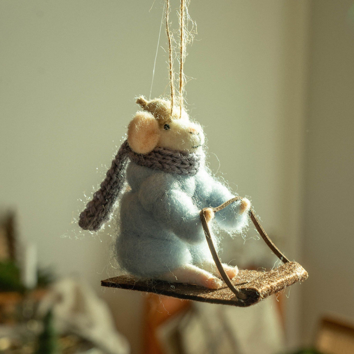 Sledding Soloman Mouse Holiday Ornament