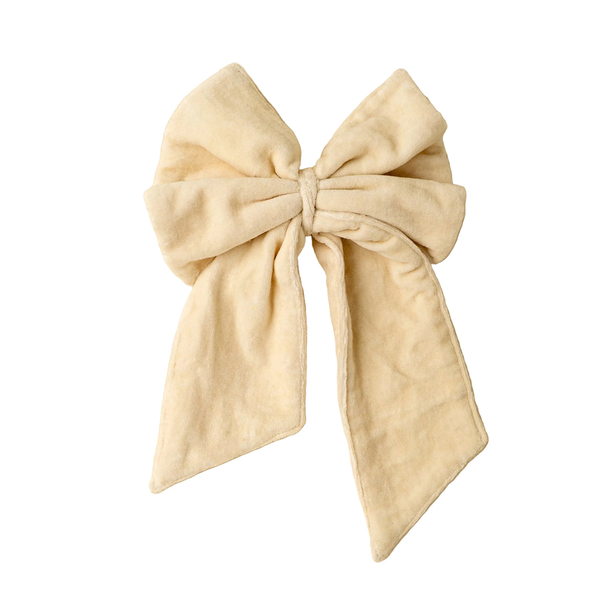 Velvet Bow Clip, Ivory