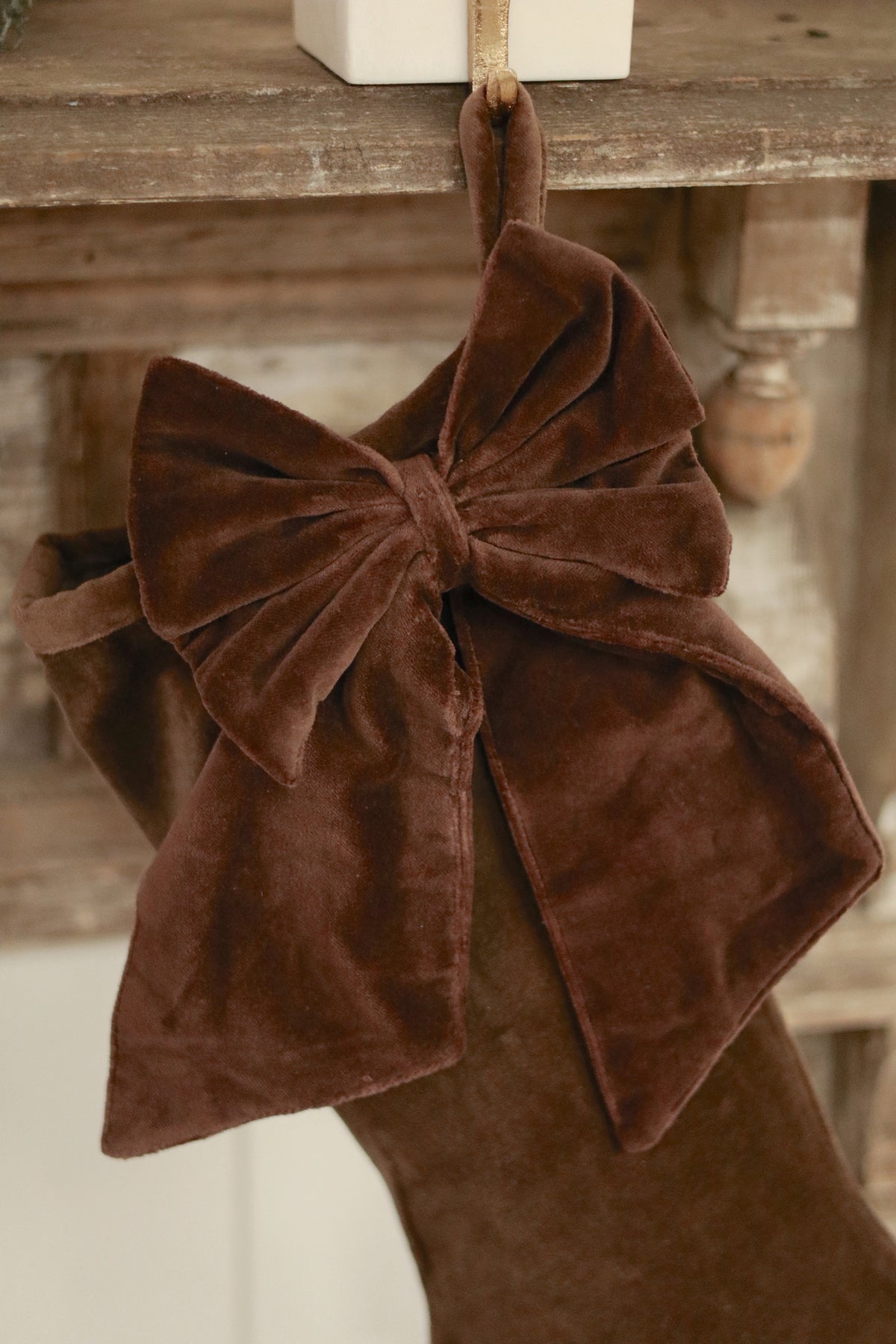 Velvet Bow Clip, Clove