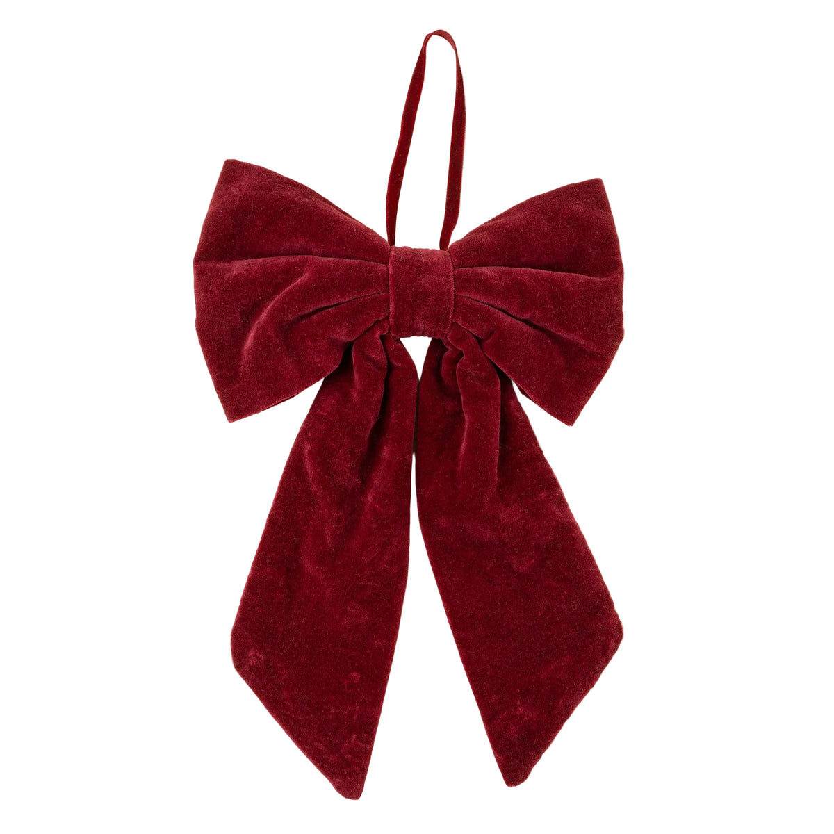Velvet Bow Hanging L, Crimson Red