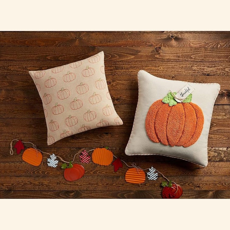 Orange Tufted Pumpkin Pillow