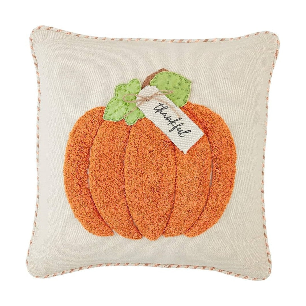Orange Tufted Pumpkin Pillow
