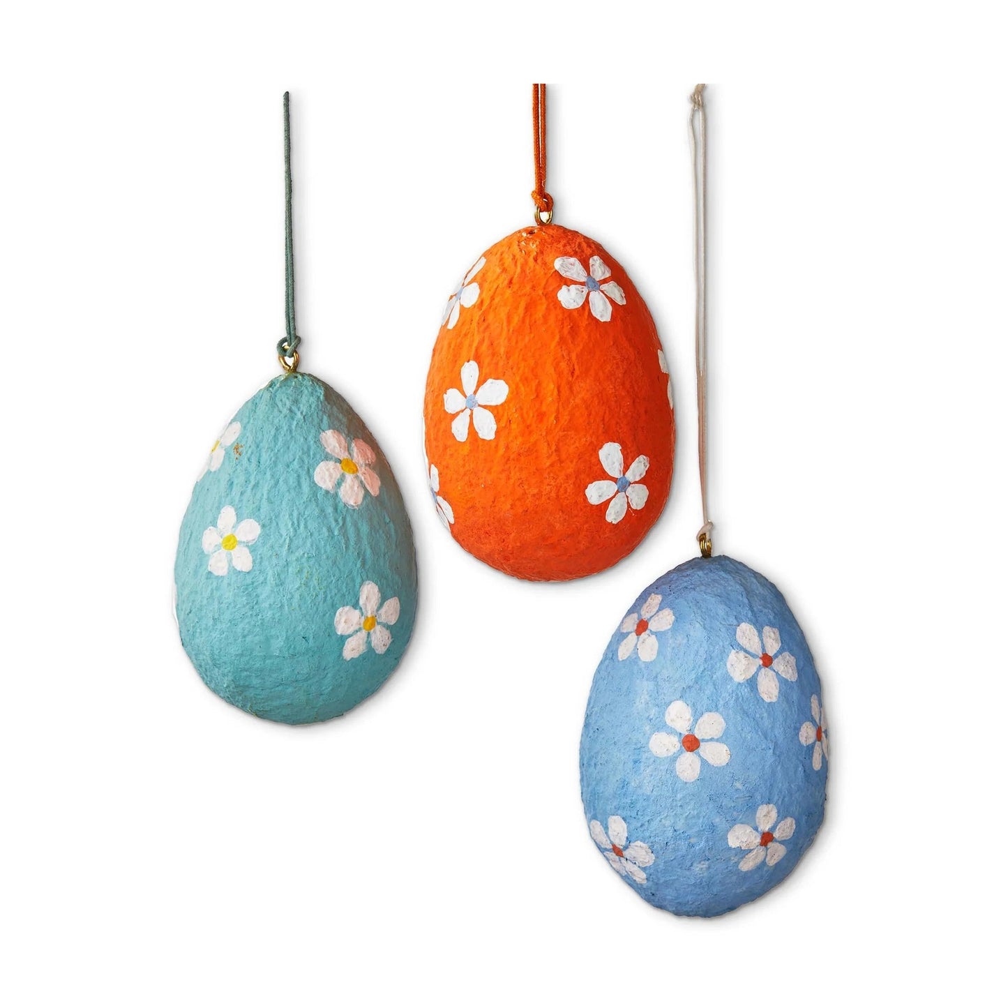 Paper Mache Flower Egg Ornament
