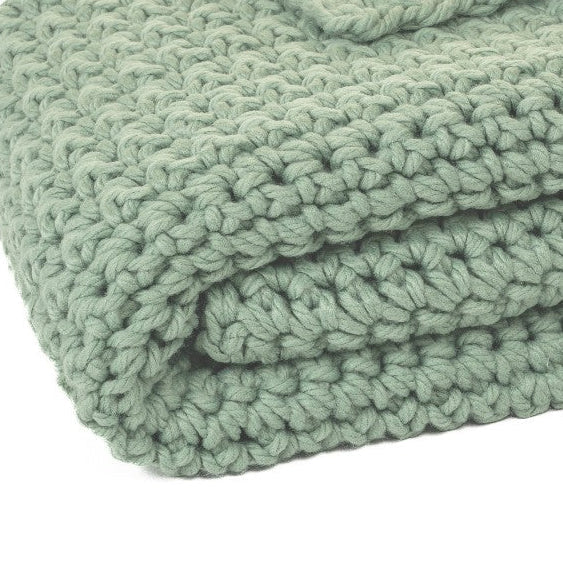 Chunky Knit Sage Throw