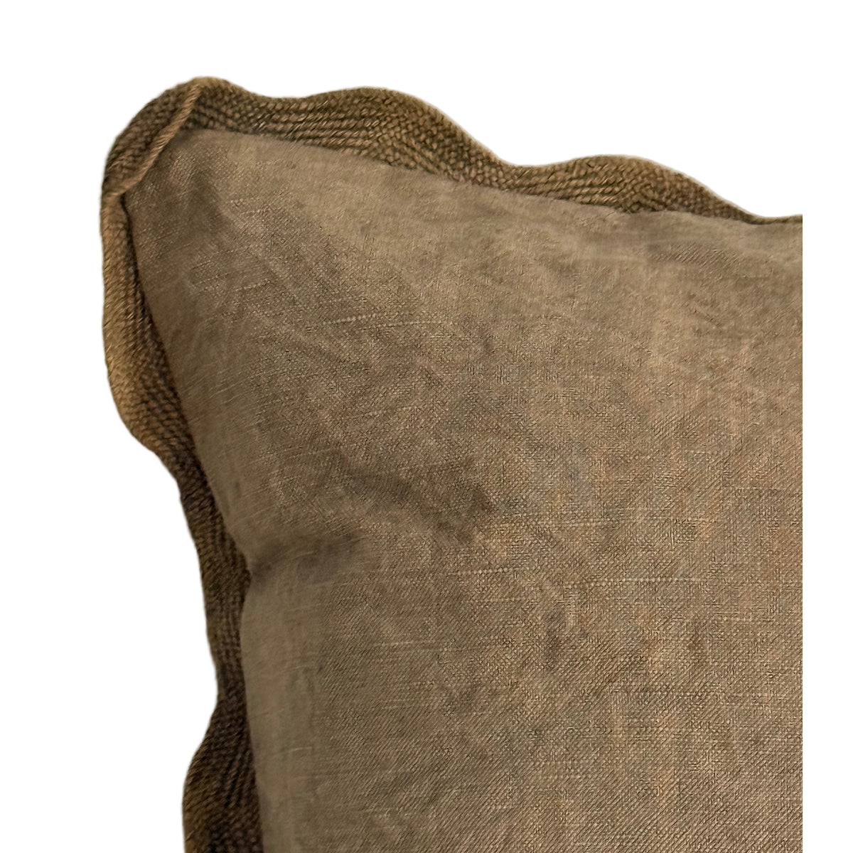 Scalloped Edge Pillow, Mink 20x20 Cover Only