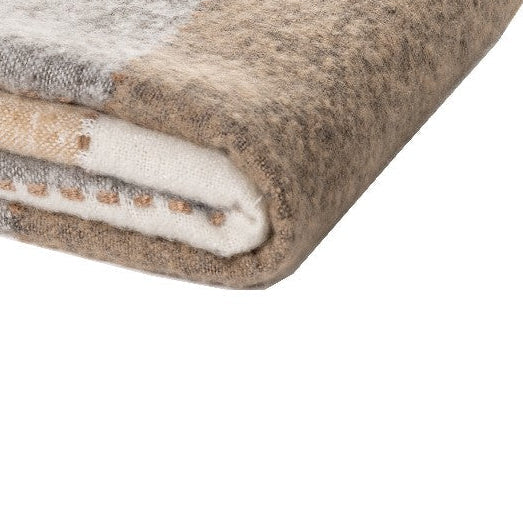 Grey and Taupe Checkered Throw