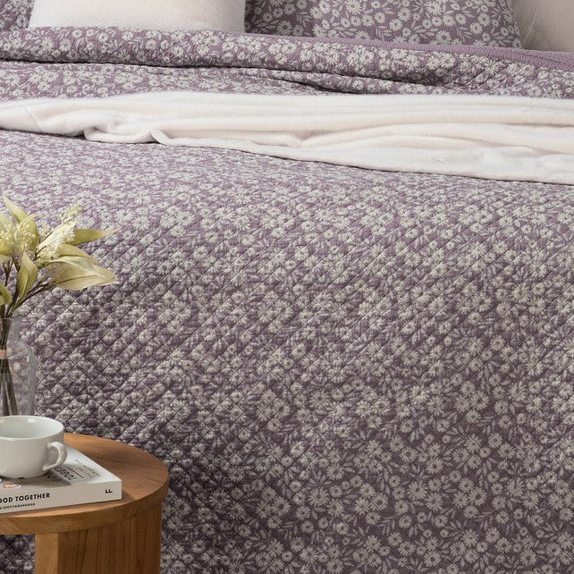 Maggie Lavender Flowered Quilt