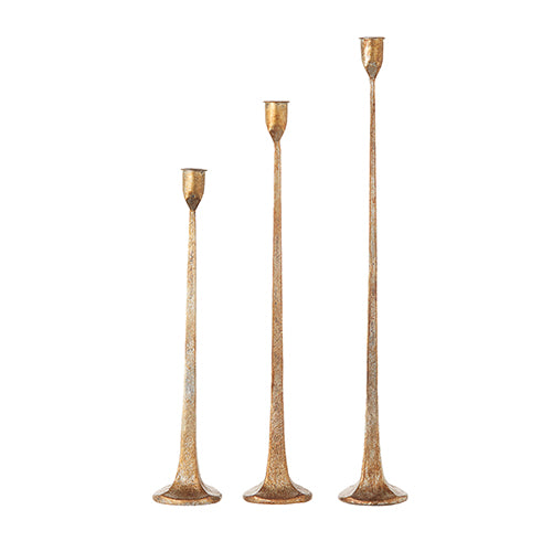 Gold Forged Candlestick Set