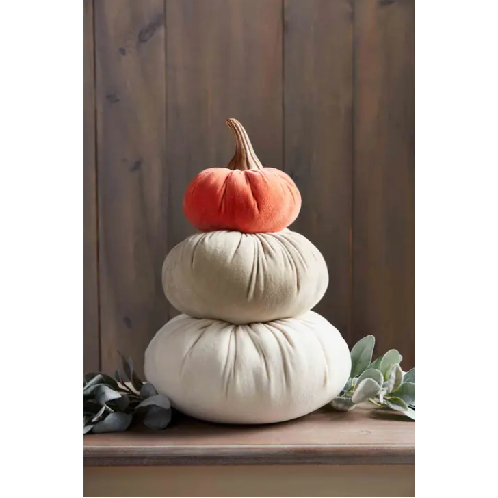 Velvet Stacked Pumpkins