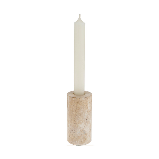 Ava Travertine Candle Holder (L)