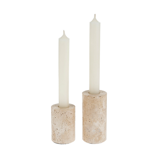 Ava Travertine Candle Holder (S)