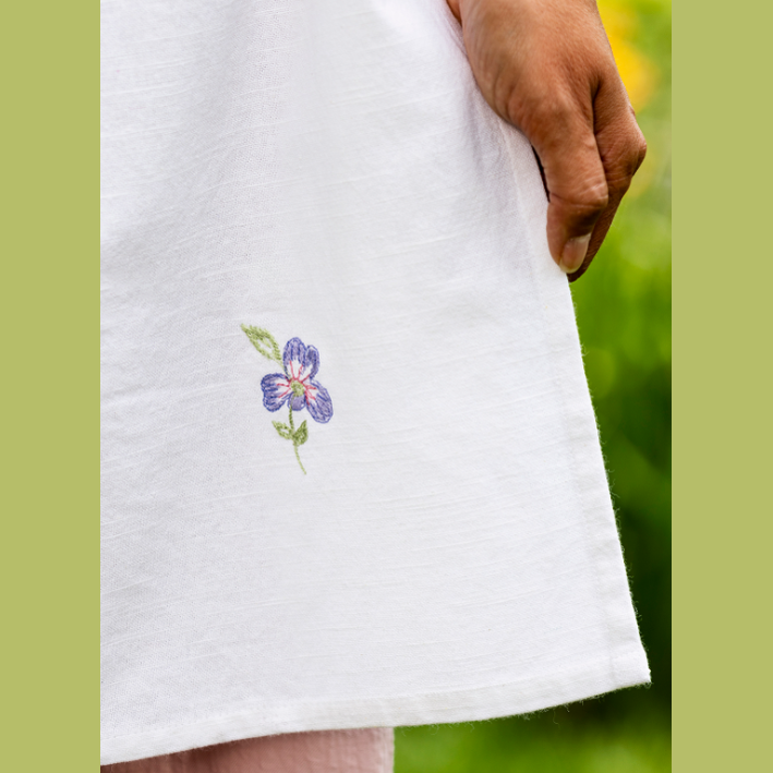 Tea Time Embroidered Apron