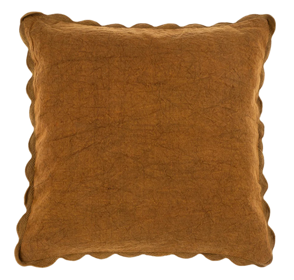 Scalloped Edge Pillow, Bronze 20x20 Cover Only