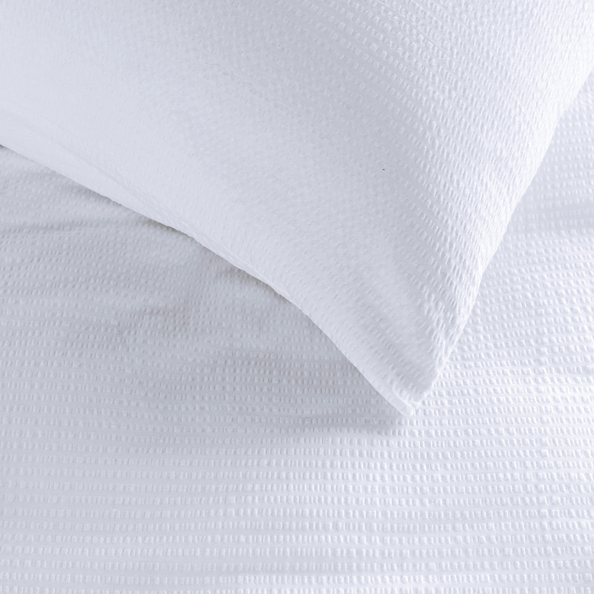 Waffle White Duvet Cover