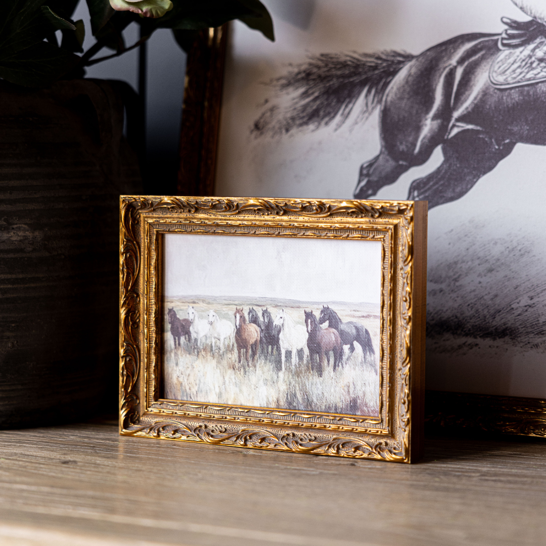Horse Pasture | French Brass Inspired Gold Mould Framed Art