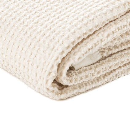 Creamy Waffle Cotton Throw