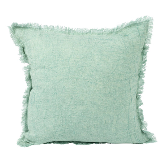 Stonewashed Mint Linen Pillow