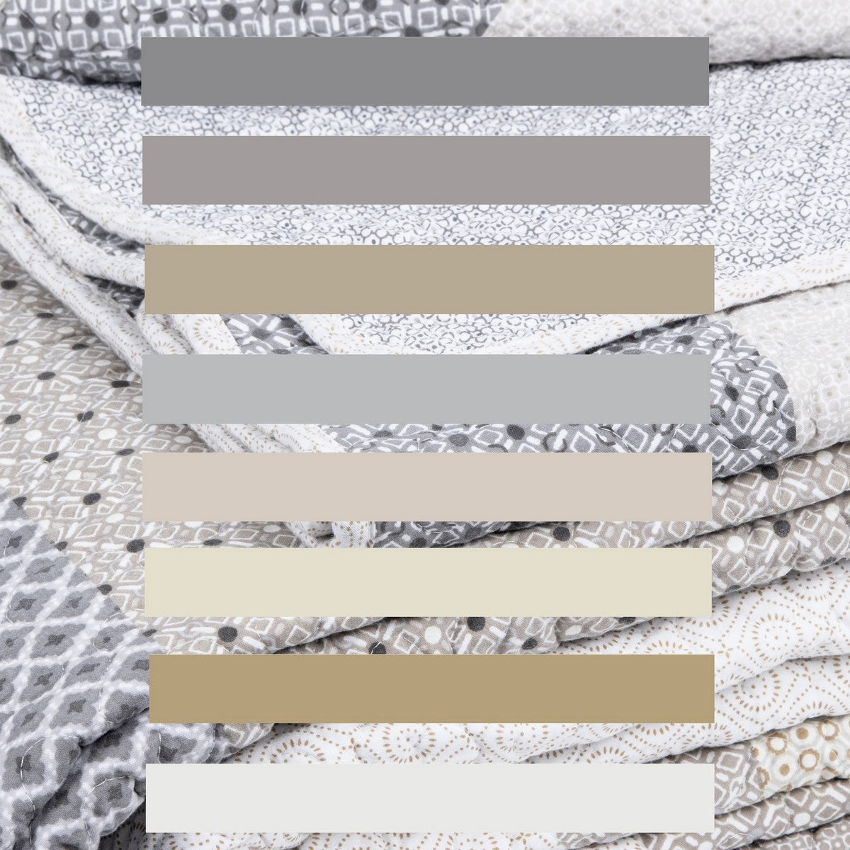 Ethan Grey and Taupe Quilted Duvet Cover
