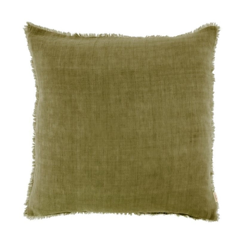 Lina Linen Pillow Dark Moss