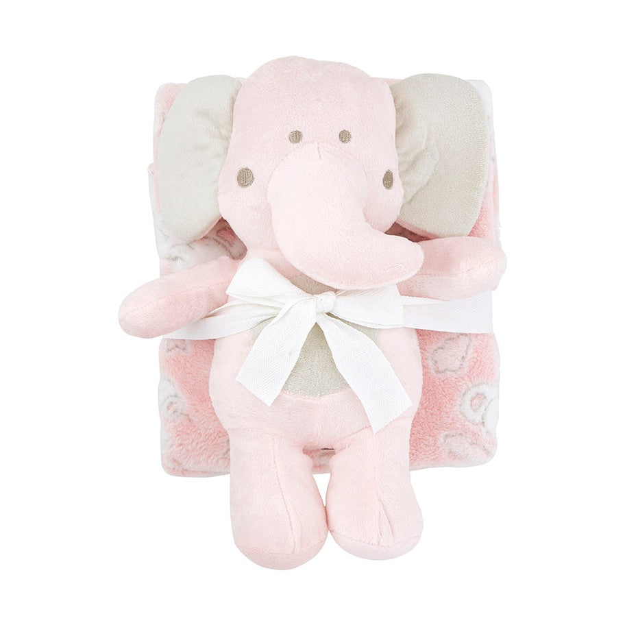 Pink Elephant Blanket Set