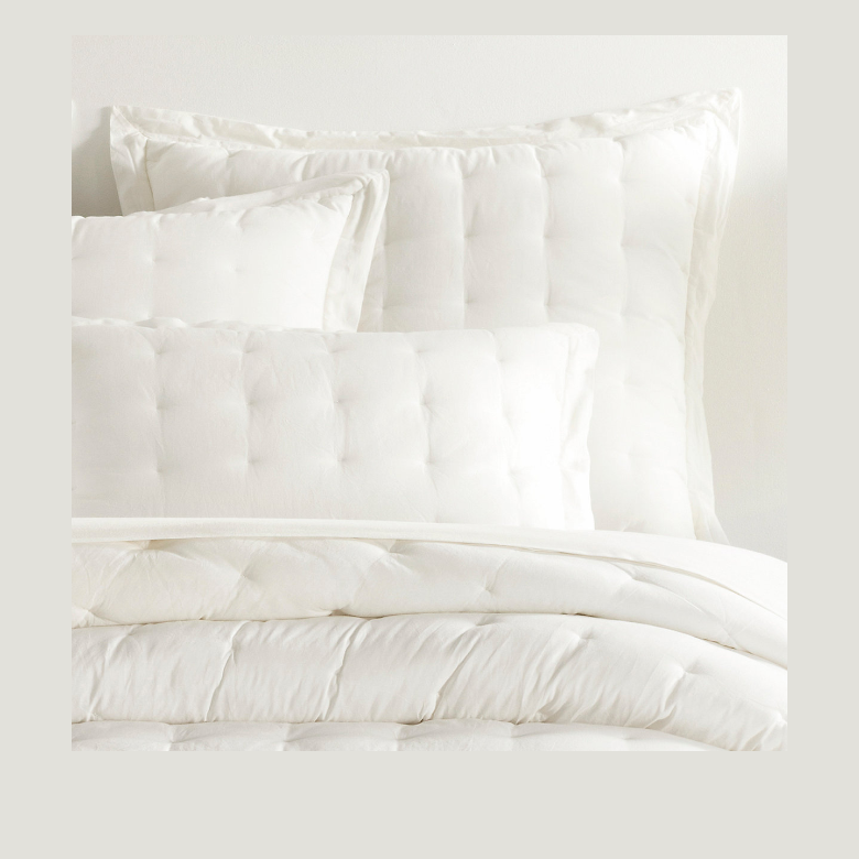 Comfy Cotton Dove White Puff Standard Sham