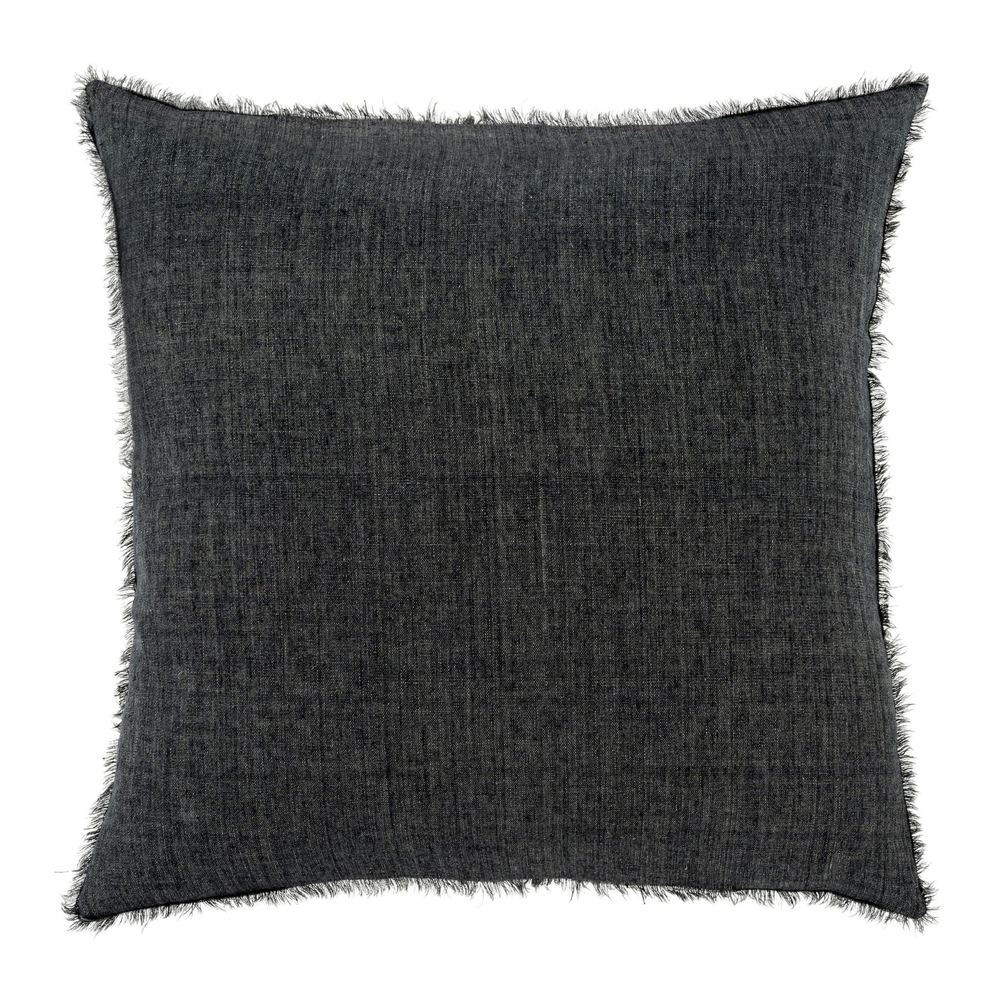 Lina Linen 24x24 Pillow Charcoal