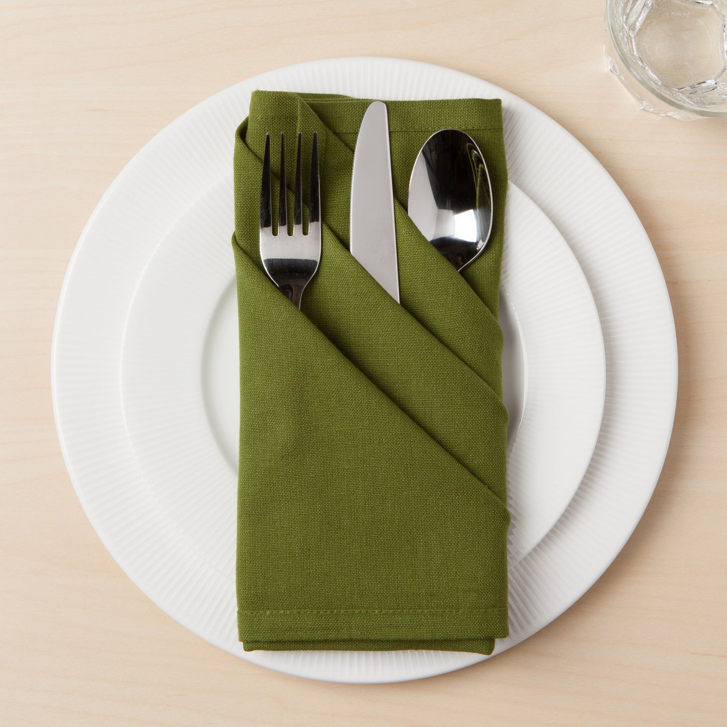 Fir Green Napkins Ivory Set of 4