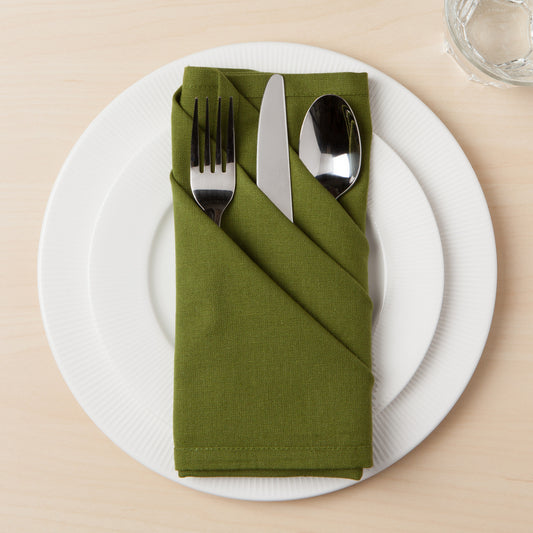 Fir Green Napkins Ivory Set of 4