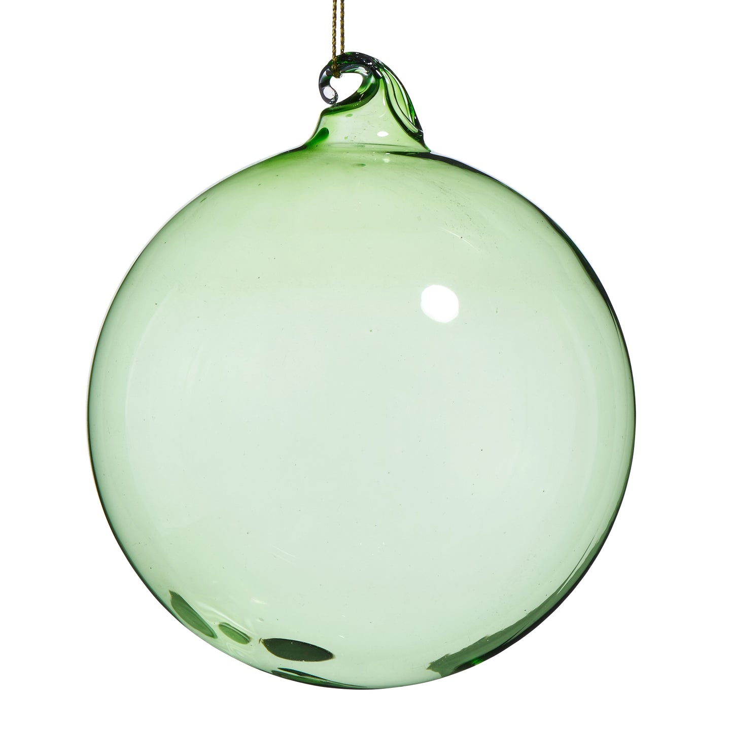4" Green Blown Glass Ornament
