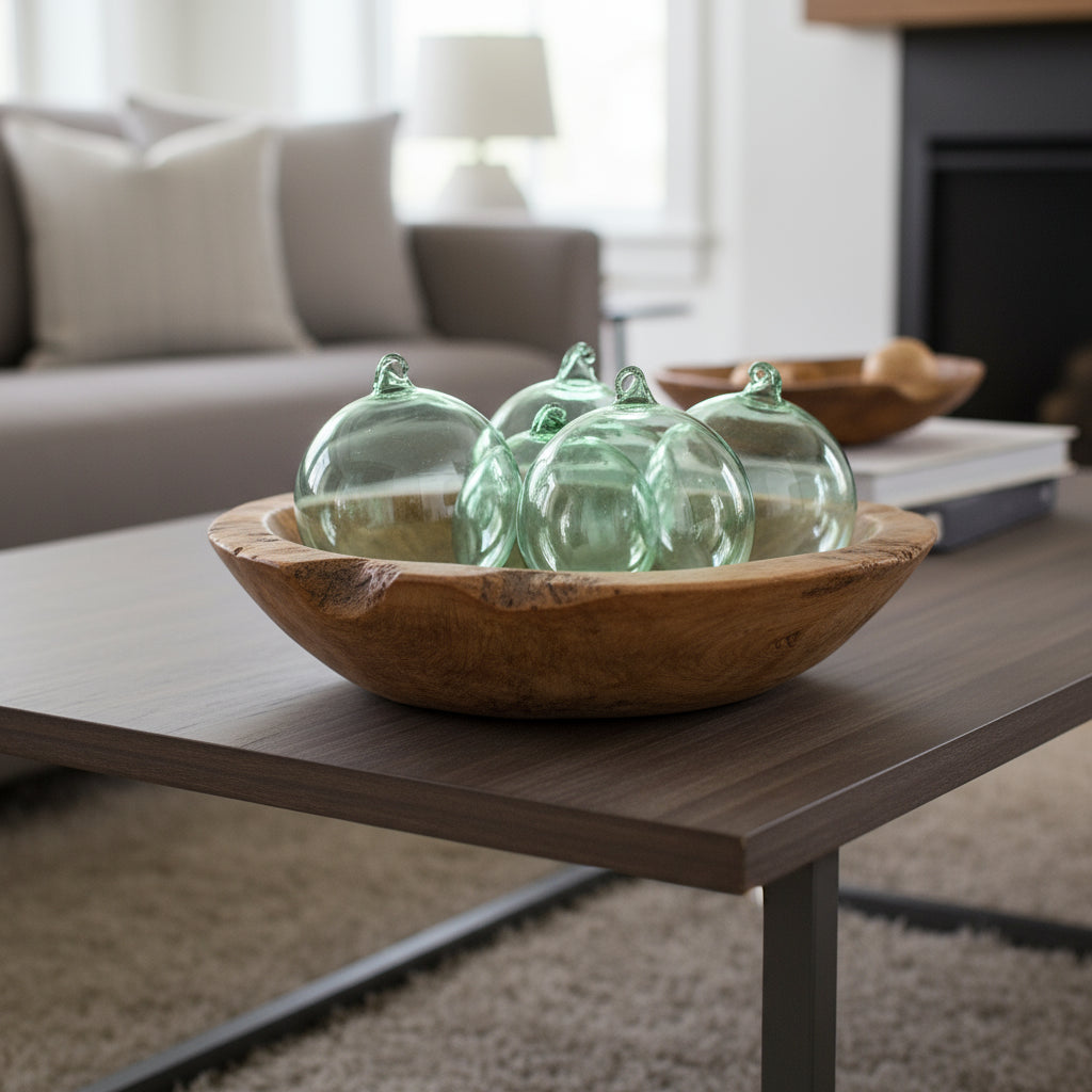 4" Green Blown Glass Ornament