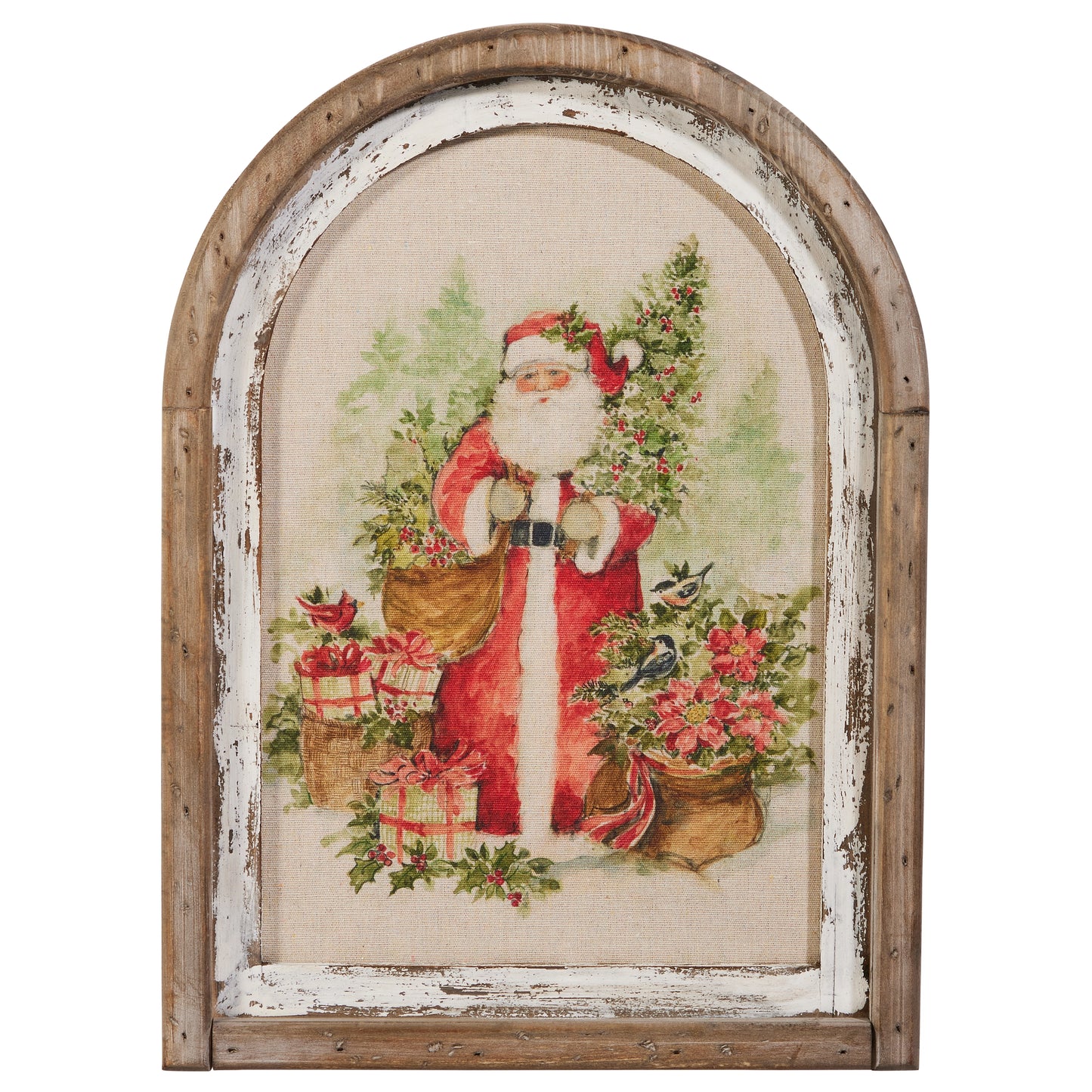Watercolor Holiday Santa Framed Wall Art 16.5"