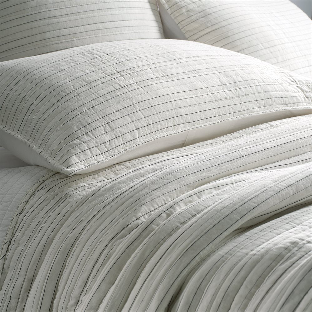 Corey Ivory Striped Quilt Queen