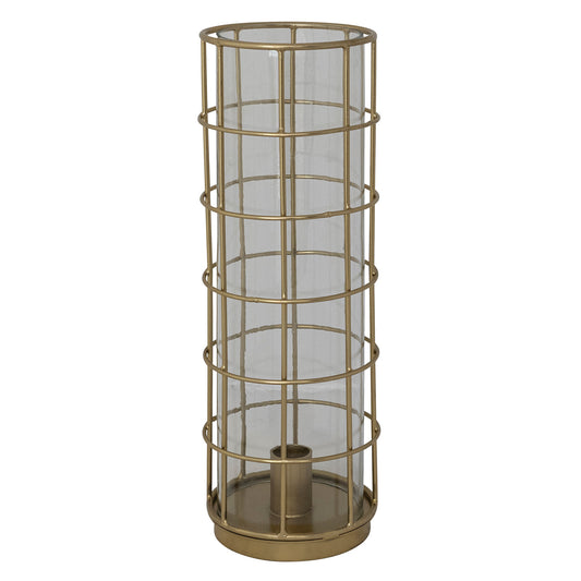 Gold Glass Hurricane Taper Holder