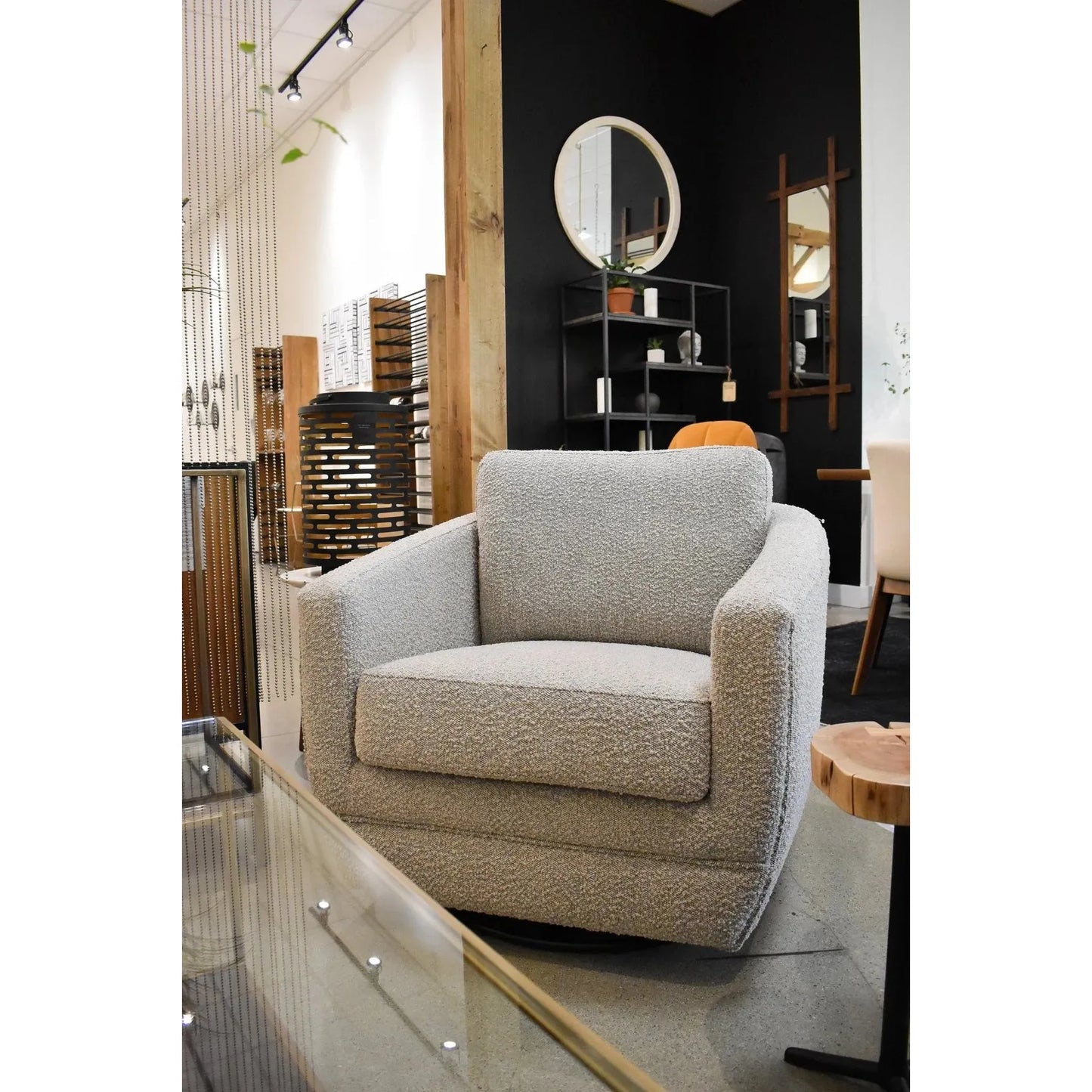 Baltimo Club Chair, Boucle Grey